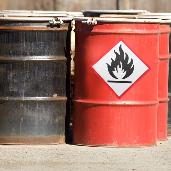 UPOUART Black Reflective Flammable Hazard Sticker with Weather Resistant and Strong Adhesion for Safety Warning