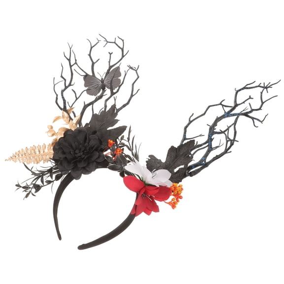 UPOUART Black Horn Headband Creative Antler Hair Accessory for Carnival and Party