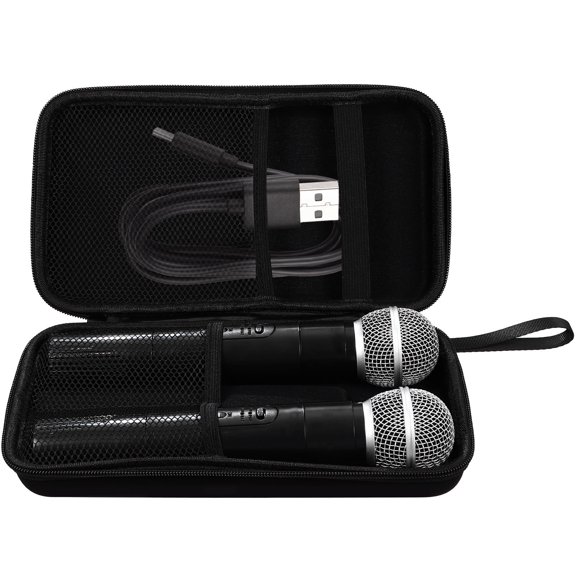UPOUART Black Microphone Storage Bag with Hard Shell for Travel 1Pcs