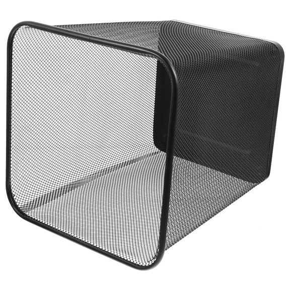 UPOUART Black Office Garbage Can Metal Mesh Breathable Trash Bin for Organized Storage