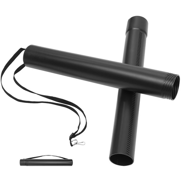 UPOUART 48 Inch Telescopic Poster Tube, Black, Adjustable Art Storage for Drawings, Maps, , and Posters