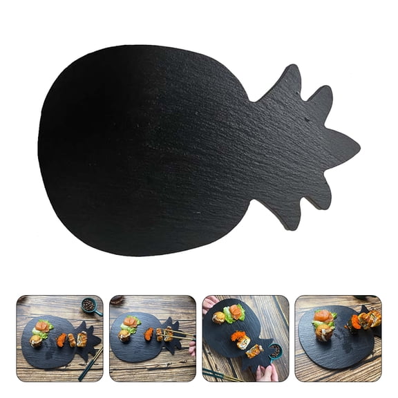UPOUART Black Serving Platter Plate Black Sushi Tray Family 1Pcs