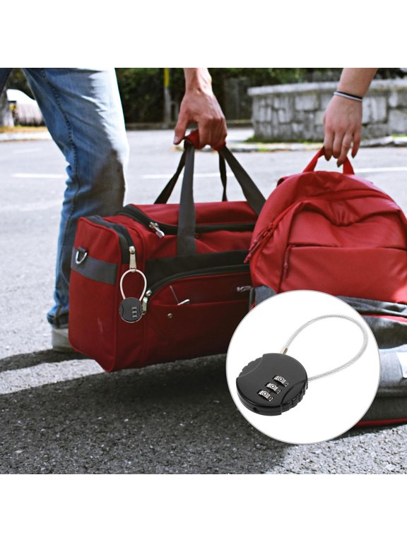 Black Metal Padlock with 3 Digit Code for Luggage and Home Security