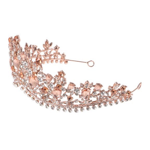 UPOUART Bridal Crown Hair Hoop in Golden Alloy with Unique Crystal Craftsmanship