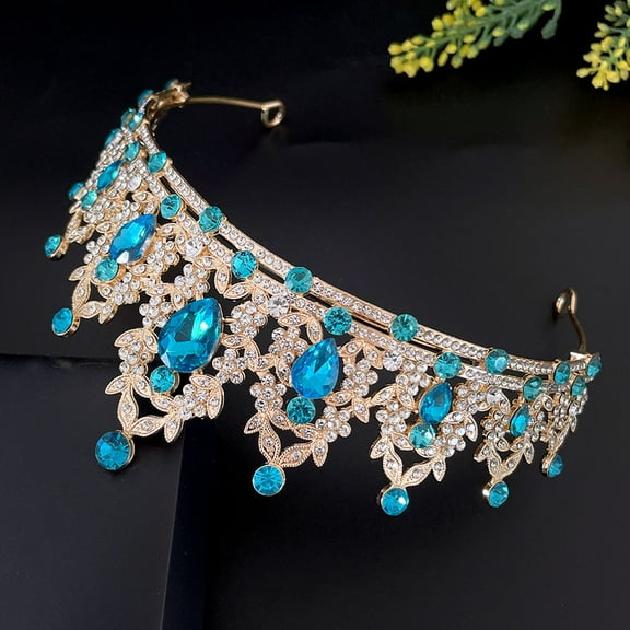 UPOUART Bridal Hair Crown Gold Rhinestone Headband for Women Special Occasions 1Pcs