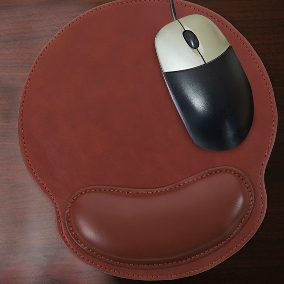 UPOUART Brown Sponge Wrist Support Mouse Pad with Smooth Surface for Laptop and Computer