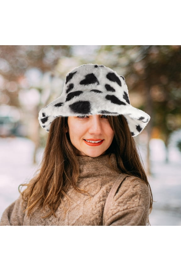 Women's Warm Flannel Hat with Round Brim, Cozy Winter Headwear for Daily Outdoor Wear, 1 Piece