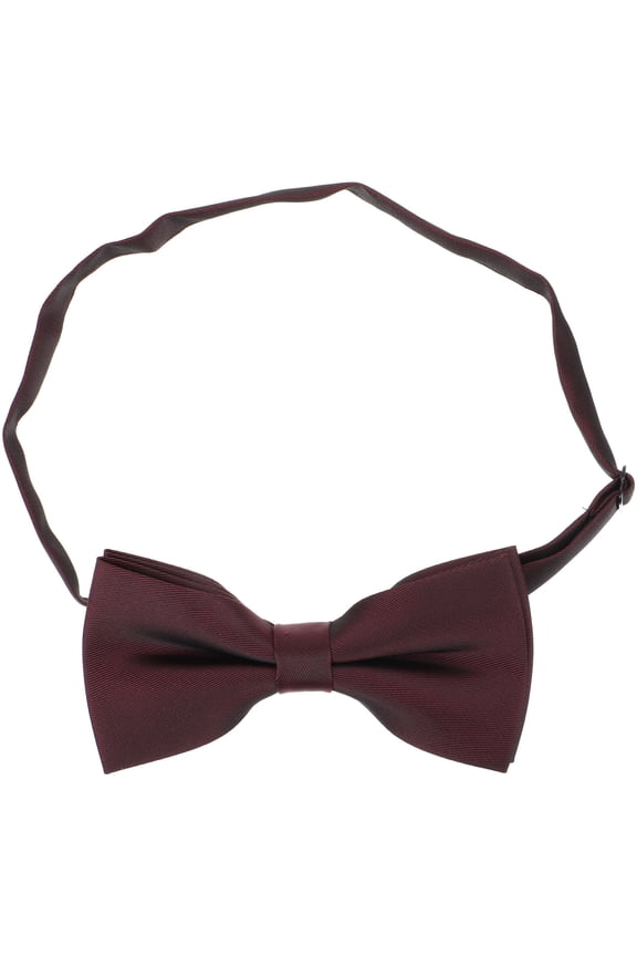Burgundy Bow Tie for Men Solid Color Pre-Tied Bow Tie with Elastic Strap for Weddings