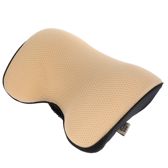 UPOUART Car Headrest Cushion Beige Mesh Fabric Ergonomic Support for Drivers 1Pcs