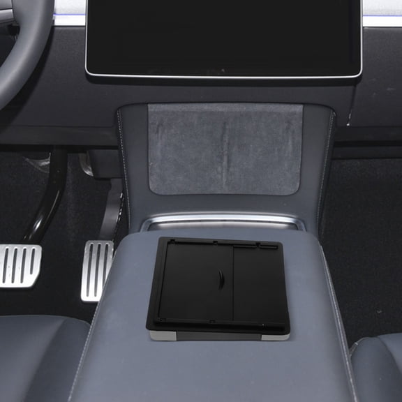UPOUART Model 3Y Black ABS Car Hidden Console Storage Box Vehicle Organizer