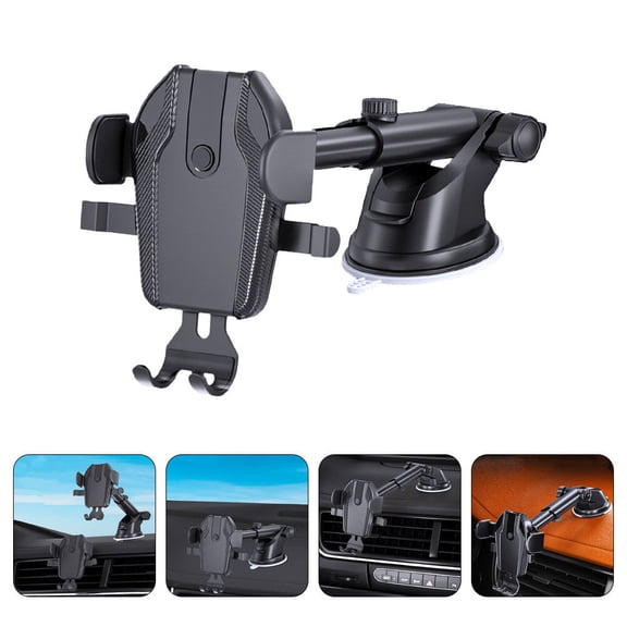 UPOUART Adjustable Black Car Phone Holder for Navigation and Mobile Devices, Secure and Stable Viewing Support