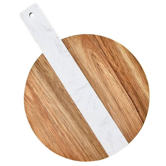 UPOUART Cheese Serving Board Decorative Serving Board Light Brown Marble and Wood for Cooking Enthusiasts 1 PCS