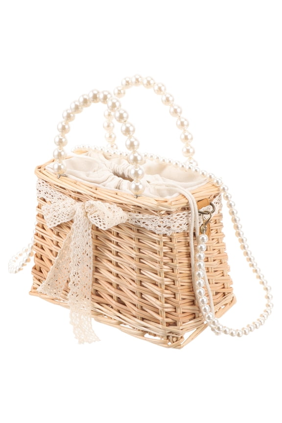 Wicker Rattan Beach Bag Seagrass Woven Tote Shoulder Purse Market Tote Travel Straw Bag