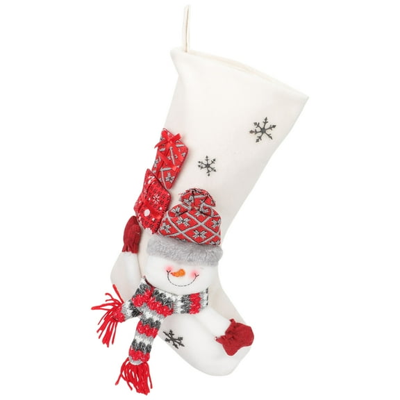 UPOUART White Xmas Stocking Candy Sock with Rope for Hanging on Fireplace Sofa Or Christmas Tree