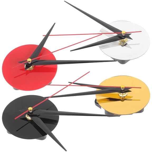 UPOUART Acrylic Clock Movement and Hands Kit, Assorted Colors, Lightweight Parts, 4 Sets for Clock Repair and Craft