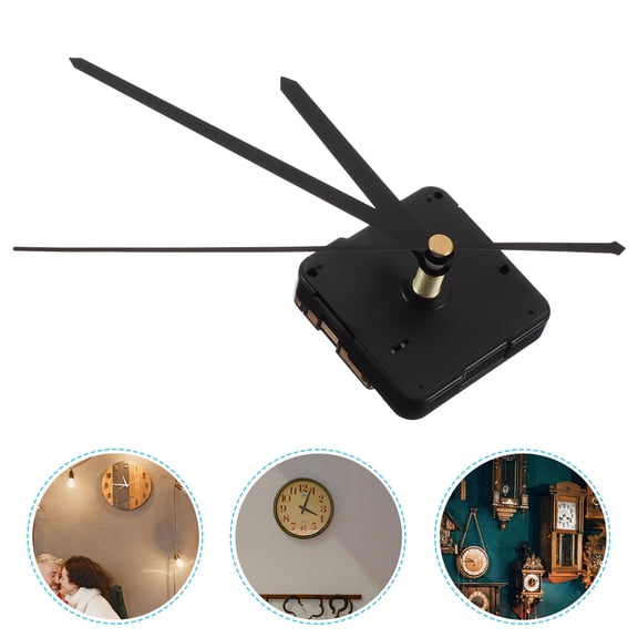 UPOUART Black Plastic Clock Hands Replacement Kit, 1 Set for Wall Clock Repair, Projects and Crafting