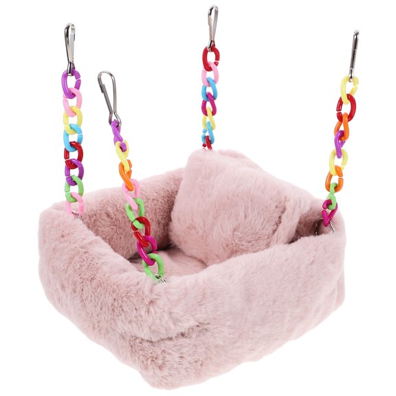 UPOUART Comfortable Pink Cotton Hammock for Small Pets Perfect for Home Use Suitable for Guinea Pigs and Hamsters Size 12.5 x 12.5 Inches
