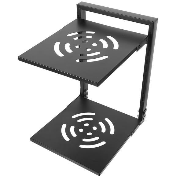 UPOUART Compact Black Corner Stand with Two Layer Design for Home Kitchen Pan Organization