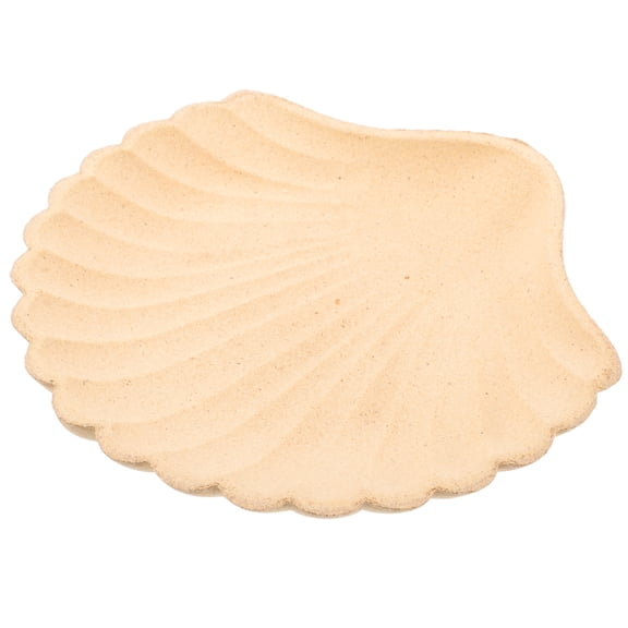 UPOUART Conch Shell Jewelry Tray Shell Trinket Dish Wooden Light Yellow Organizer for Bedroom 1Set