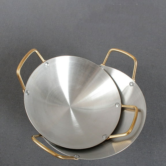 UPOUART Stainless Steel Cooking Pot for Hot Pot, Round Heating Pan, Household Kitchen Set 1 Piece