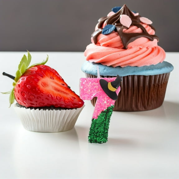 UPOUART 7-Piece Birthday Candles with Wizard Hat Design, Assorted Colors, Paraffin Wax for Party and Celebration Decorations