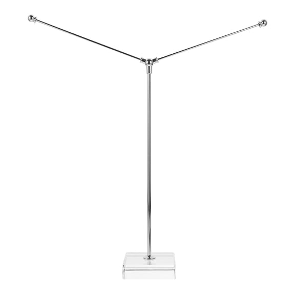UPOUART Clear Crystal Flag Display Stand with Flagpole Bracket for Office, Conference, and Home Decoration