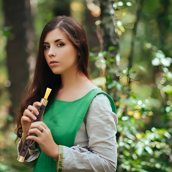 UPOUART Brown Brass Flute for Beginners - Simple to Play Musical Instrument, Perfect for Home Practice and Developing Music Skills