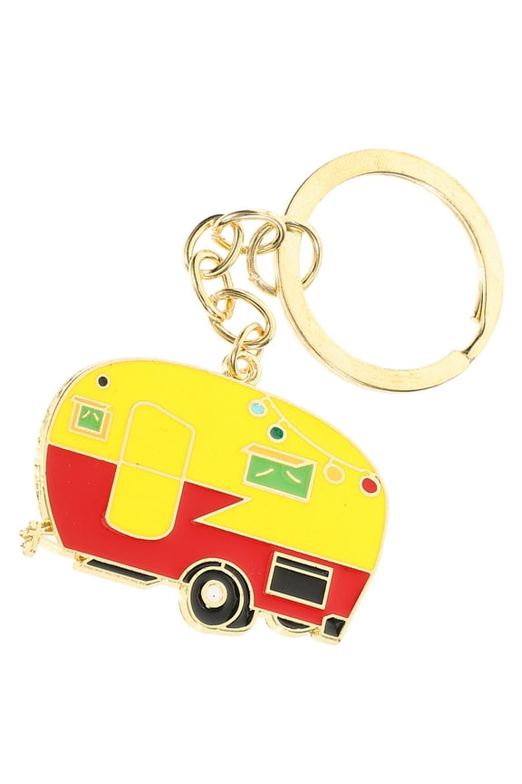 Cute Keychain RV Shaped Aluminum Alloy Charm Keychains 1Set for Bags