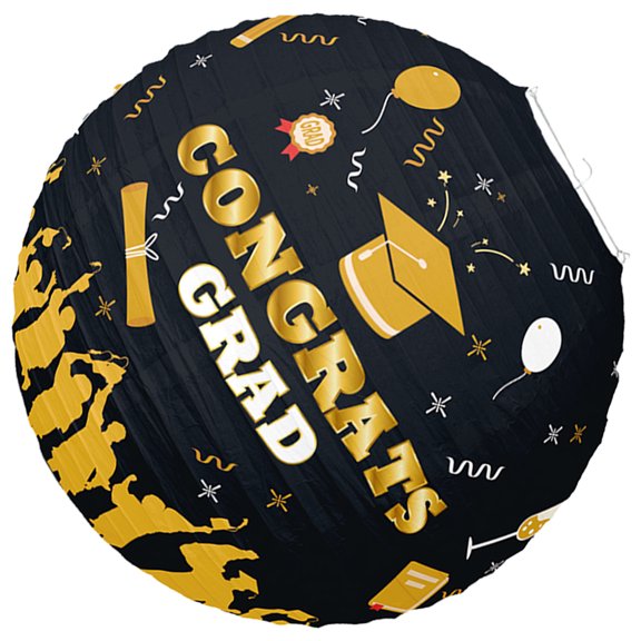 UPOUART Decorative Black Paper Lanterns for Graduation Party Hanging Decor and Celebration