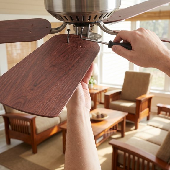 UPOUART Decorative Ceiling Fan Blade Replacement in Dark Red Plastic for Indoor Fans