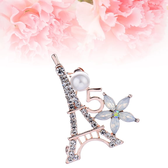 UPOUART Rhinestone Rose Brooch for Women, Decorative Clothing Pin, Elegant Floral Jewelry Accessory, 1 Piece