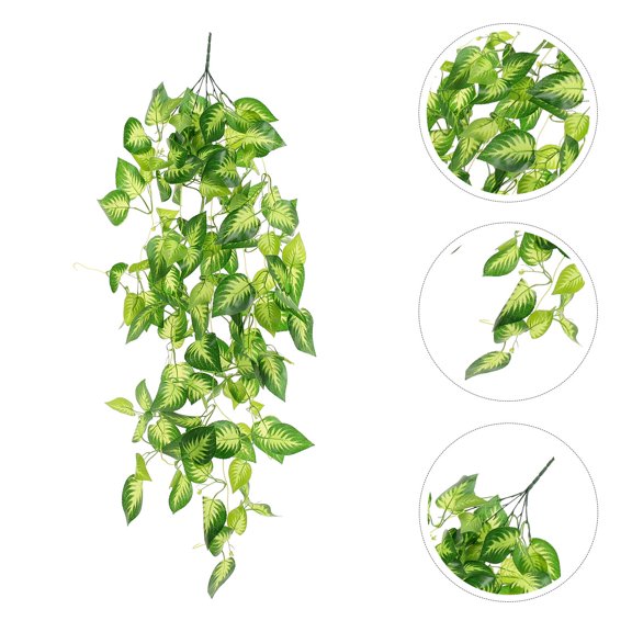 UPOUART Decorative Fake Hanging Plant with Spotted Leaves Simulation for Indoor Walls