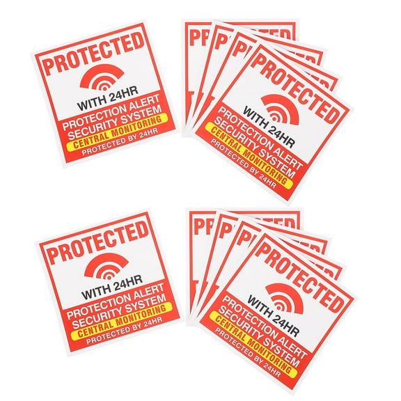 UPOUART Decorative Security Alarm Window Stickers with High Visibility for Door and Window