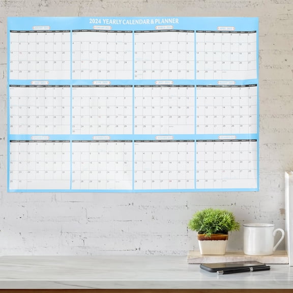 UPOUART Home Office Wall Calendar Blue Paper Countdown for Family 1Set
