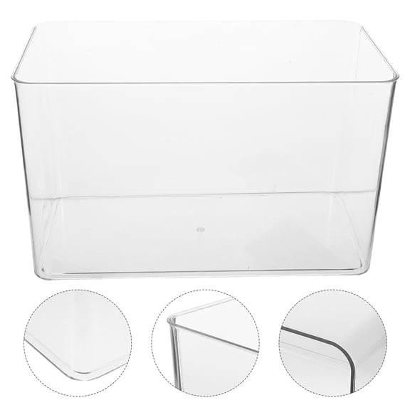 UPOUART Desktop Transparent Turtle Terrarium for Small Pets with Sturdy Plastic and Ecological Landscape