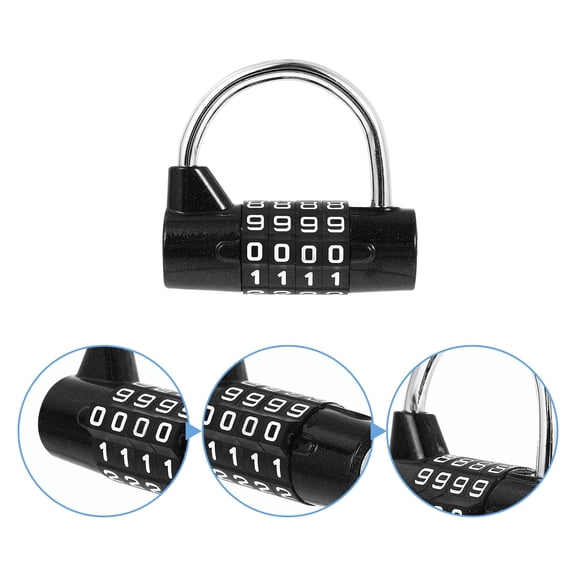 UPOUART Digit Combination Lock Black Zinc Alloy Padlock for Cabinets