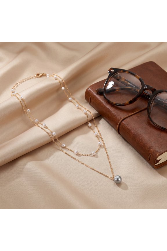 Double Layered Women's Necklace in Color, Stylish and Versatile Jewelry for Any Occasion, 1 Piece
