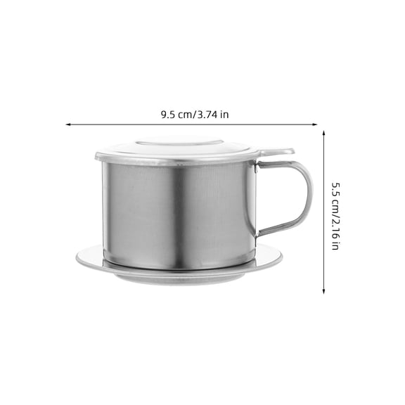 UPOUART Drip Coffee Maker Vietnamese Coffee Pot Stainless Steel Brewing for Coffee Enthusiasts Home Use 1Set