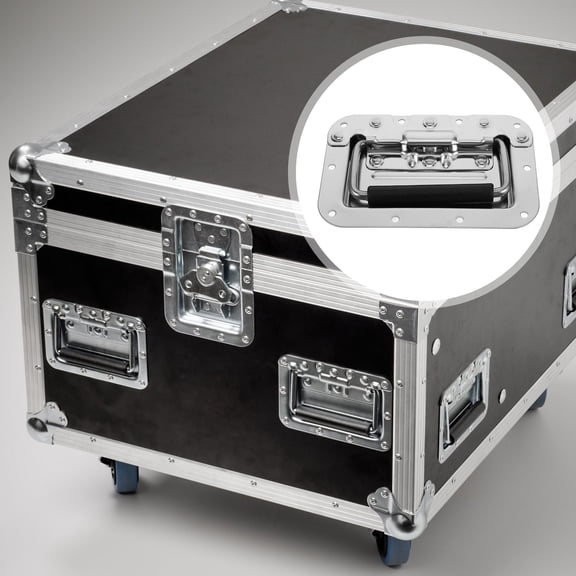 UPOUART Silver Rectangular Industrial Handle Speaker Cabinet 1Pack
