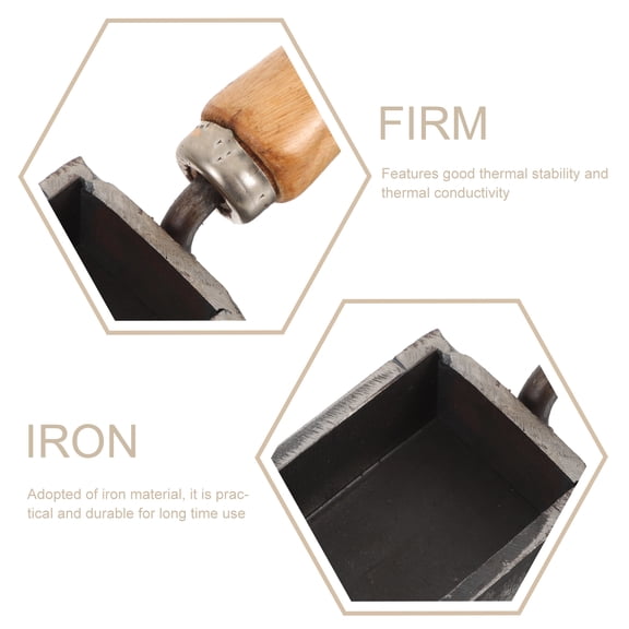 UPOUART Durable Iron Casting Mold for Refining Gold Silver Copper with Wooden Handle