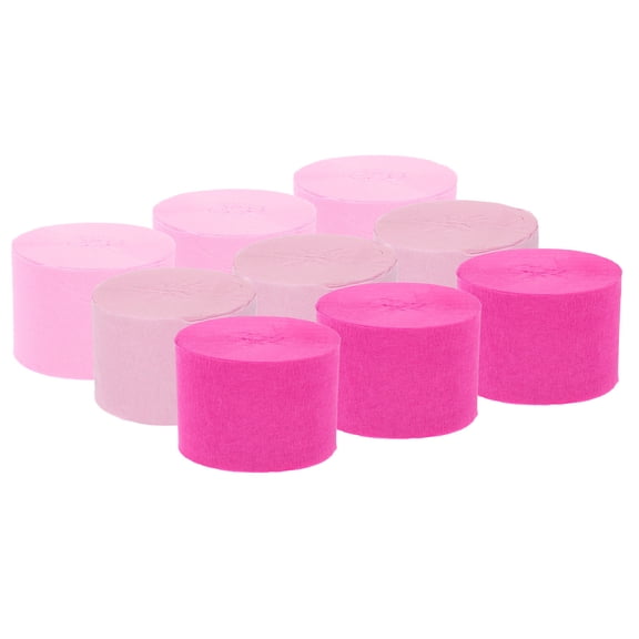 UPOUART Durable Pink Crepe Paper Streamers for Party Birthday Wedding and Special Occasion Decoration