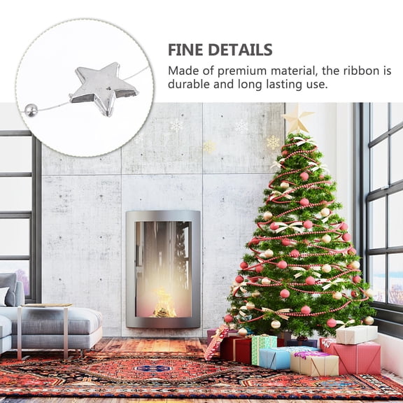 UPOUART Durable Plated Silver Bead Chain Ribbon for DIY Crafts and Festive Christmas Decoration