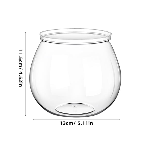 UPOUART Tabletop Fish Tank Round Plastic Transparent 1 Set