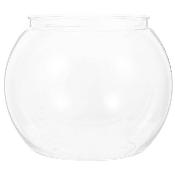 UPOUART Tabletop Fish Tank Round Plastic Transparent 1 Set
