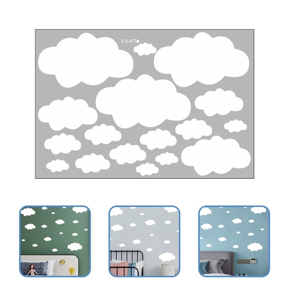 UPOUART White Cloud Easy Apply Removable Wall Decal Sticker for Doors Cabinets and Walls