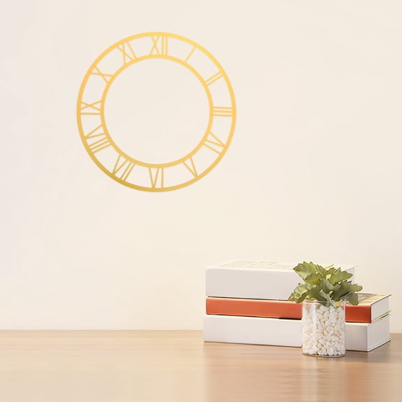 UPOUART Acrylic Round Wall Clock Face with Roman Numerals, Easy to Install Decorative Timepiece for Home or Office