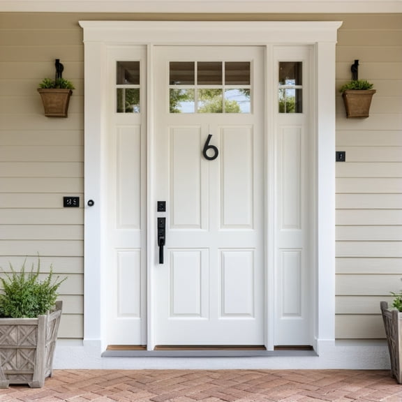 UPOUART Elegant Black Floating House Number for Outside Clear Visibility Durable ABS Material 8 Inch