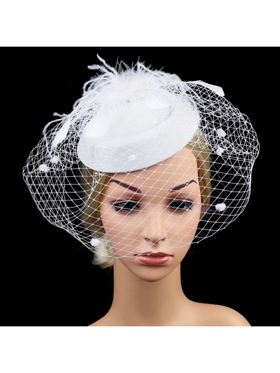 Elegant White Beret Hair Decoration Bridal Hair Hoop for Festival Travel