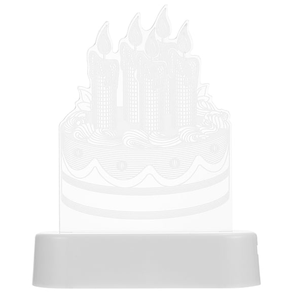UPOUART Engagement Party Decorations 3D Cake Light Up Ornament White 1Pack