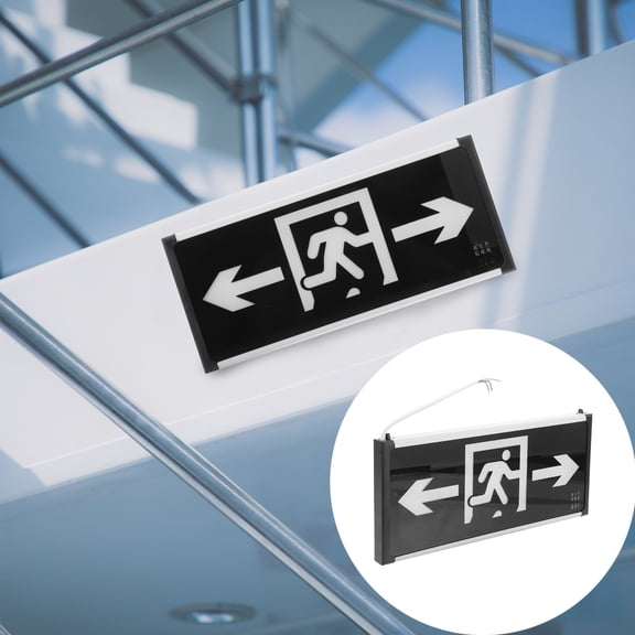 UPOUART Exit Indicator Emergency Light Wall Mounted LED Hanging Light for Public Places Black Plastic